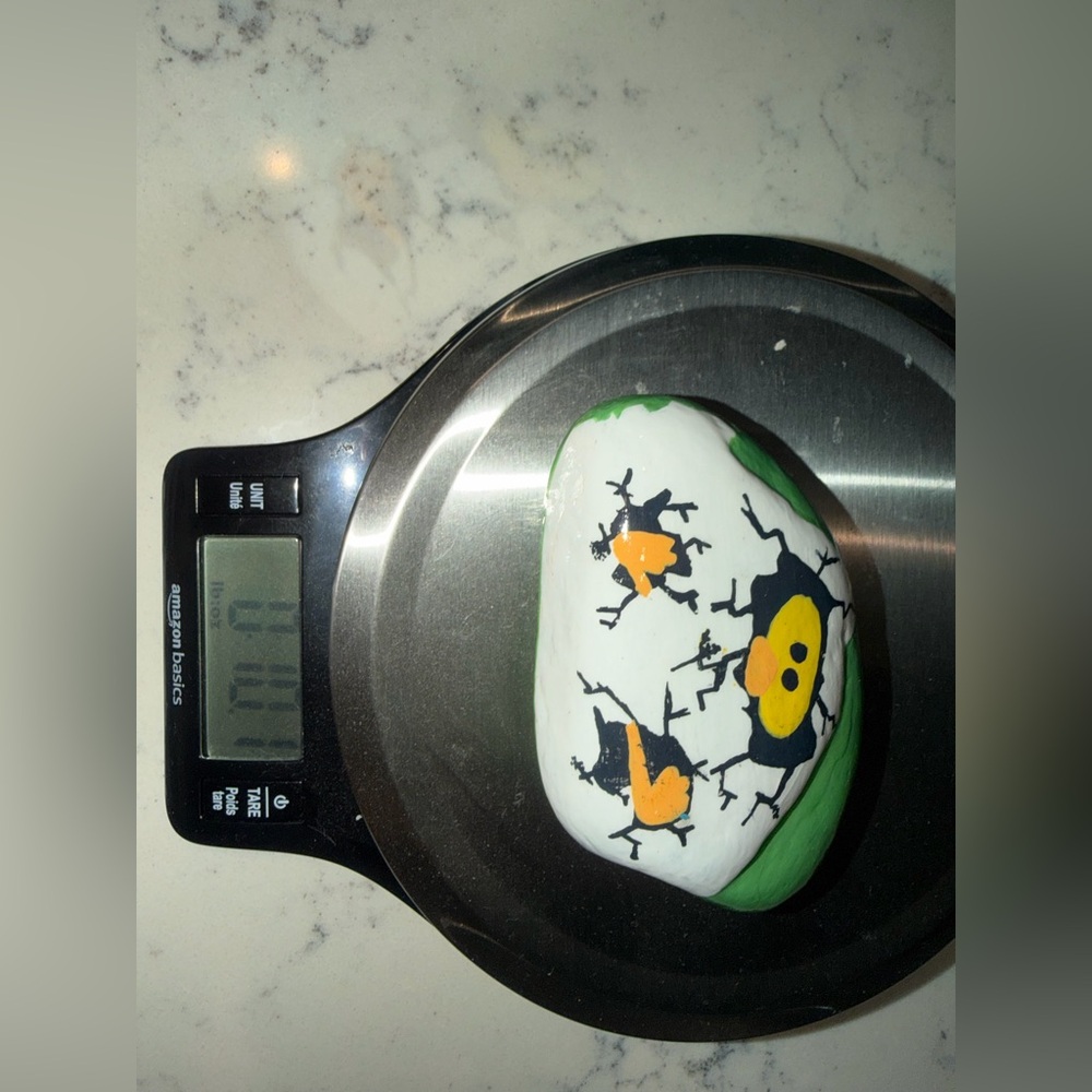 hand painted rock in duck hatchling theme - Picture 7 of 7